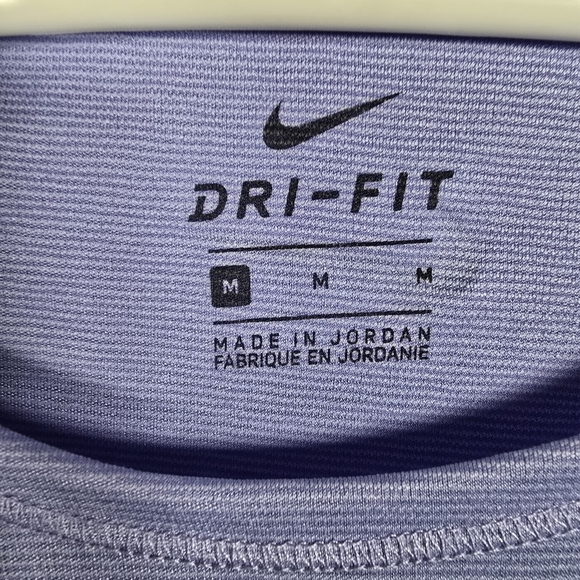 NWOT Nike Dri Fit Purple Just Do It T-Shirt Womens M Purple Faint Stripe Scoop - Picture 8 of 15